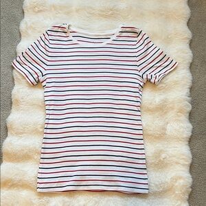 Red and Black Striped Short Sleeve TShirt Size Small